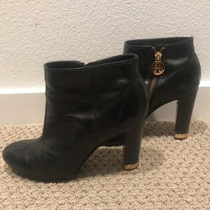 Tory Burch black leather booties